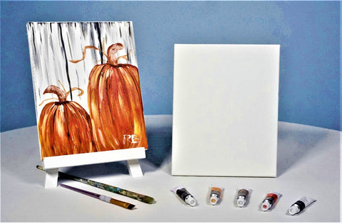 pumpkin display acrylic painting kit & video lesson