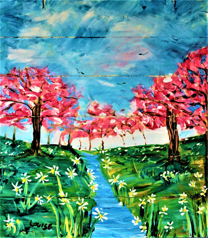 springtime delight acrylic painting kit & video lesson