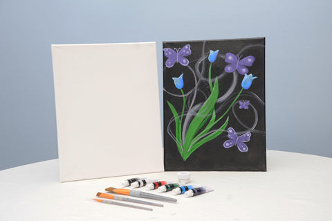 butterfly enchantment acrylic painting kit & video lesson