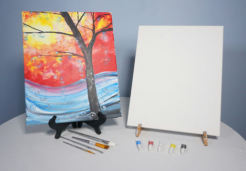 fire and ice acrylic painting kit & video lesson