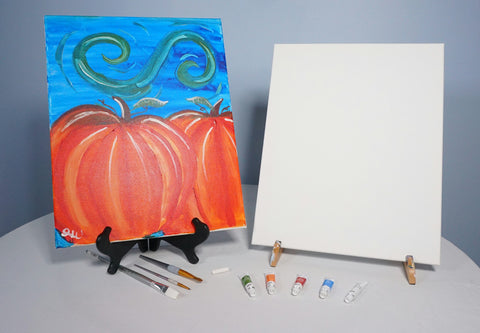pumpkin patch acrylic painting kit & video lesson