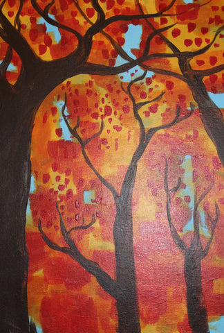 fall canopy acrylic painting kit & video lesson