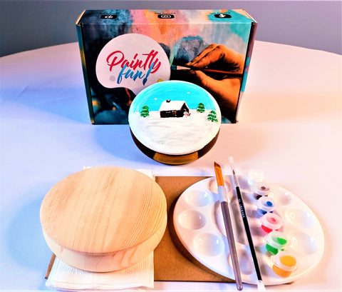 home away from home tabletop trinket box art painting kit & video lesson