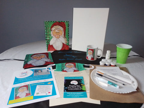 santa is coming -  acrylic paint & sip gift set
