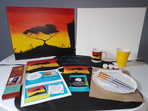 african savannah - acrylic paint & sip gift set gift set