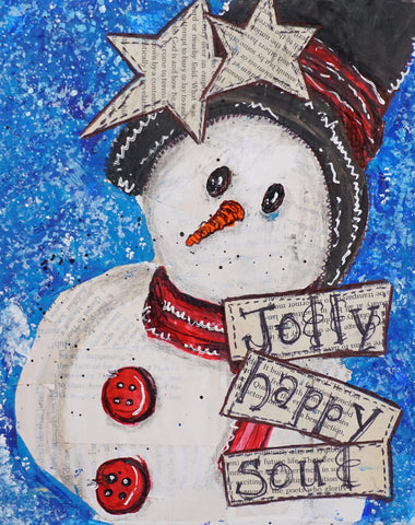 party kit - "jolly snowman" - mixed media kit & video lesson