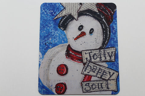 jolly snowman - mouse pad