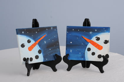 mr. and mrs. snowy acrylic painting kit & video lesson for two