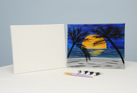 night at the beach acrylic painting kit & video lesson