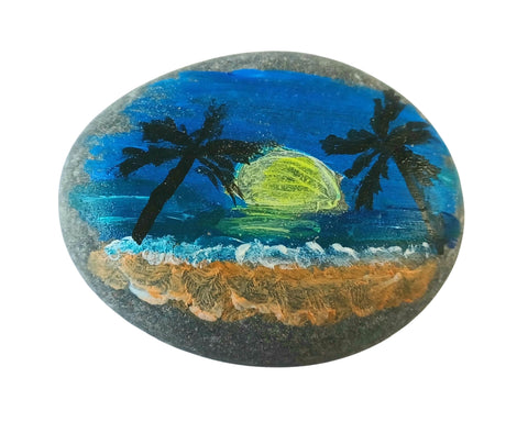 night at the beach rock art painting kit & video lesson