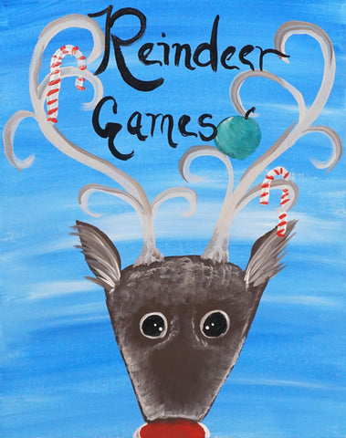 reindeer games acrylic painting kit & video lesson