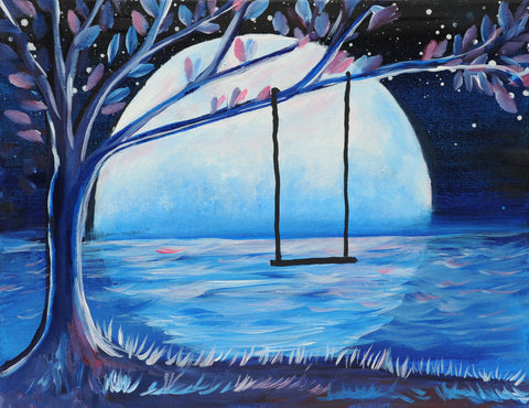 swing with a view acrylic paint & sip kit & video lesson