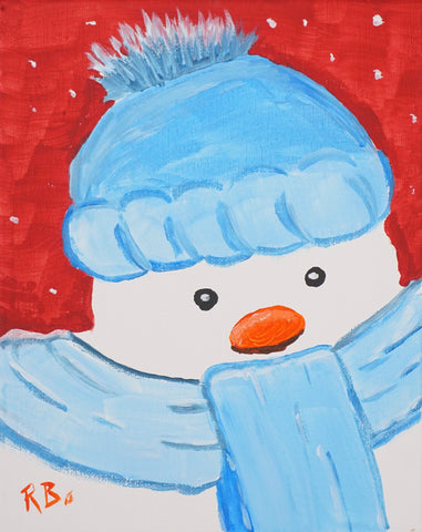 party kit - "the chilly snowman" -  acrylic painting kit & video lesson
