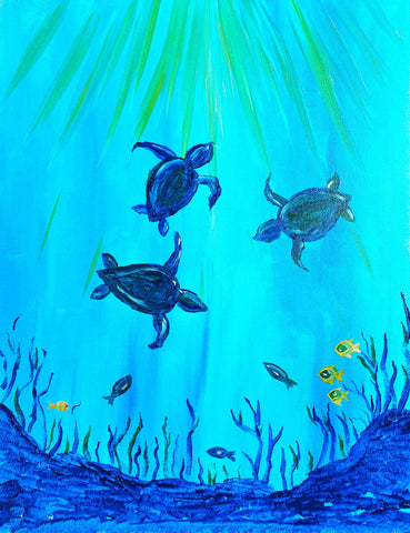 turtle playdate acrylic painting kit & video lesson