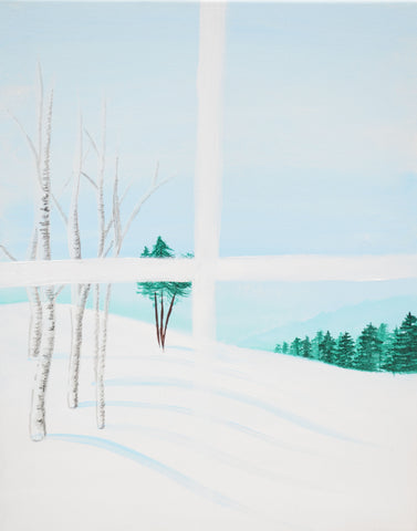 winterland view acrylic painting kit & video lesson